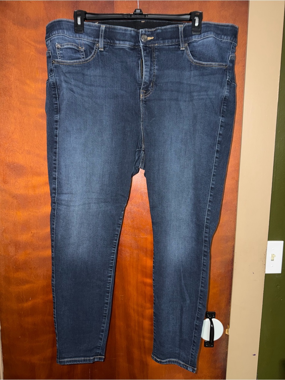 Women's Dark Blue Stretch Denim Jeans Bombshell Skinny Regular